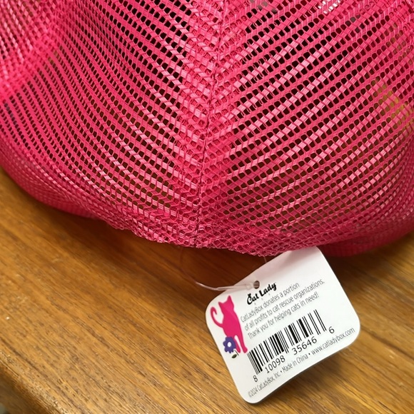 Cat Lady Trucker Mesh Hat Pink "Live in the Meow" - Picture 2 of 5